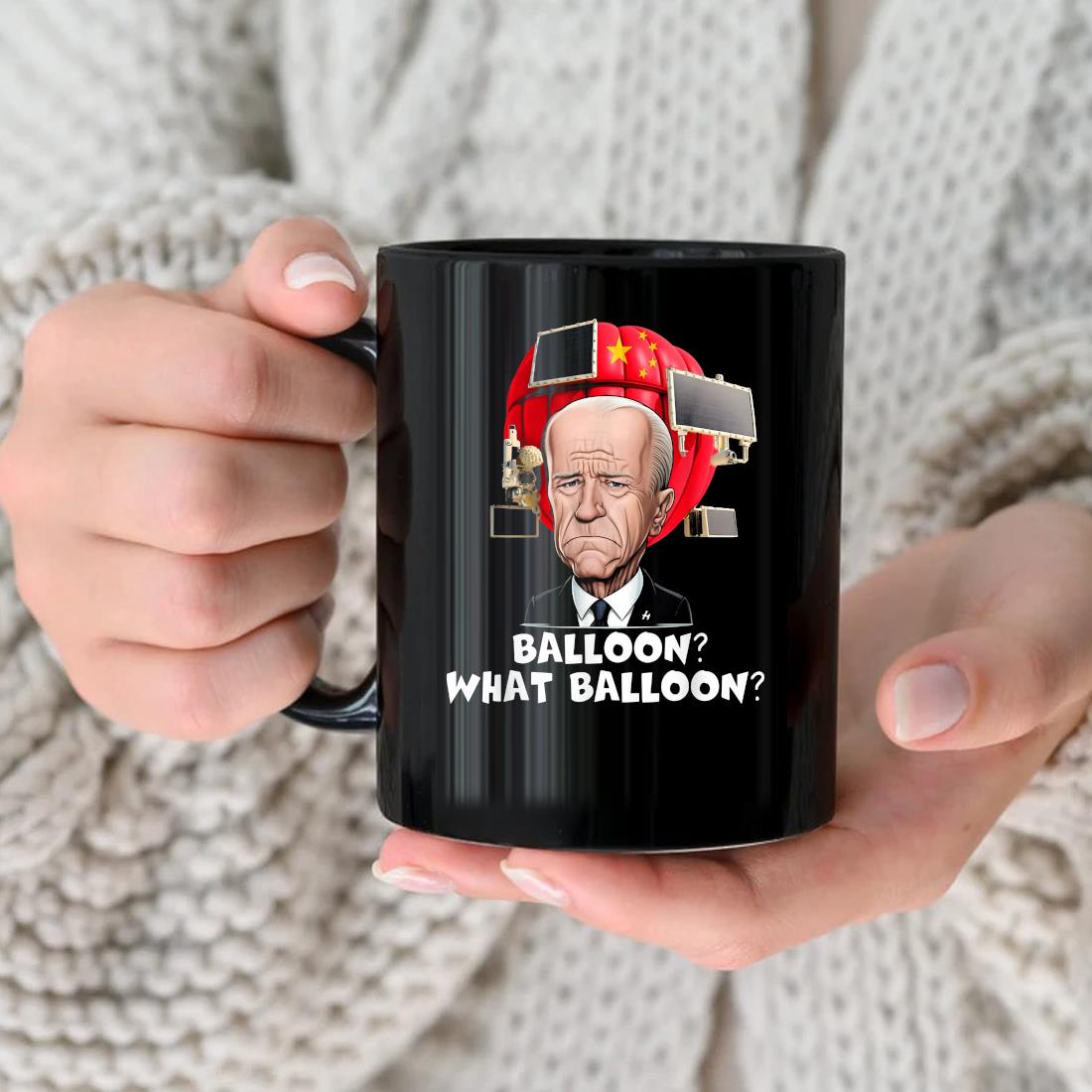 Chinese Spy Balloon Joe Biden China Flag Mug nhu