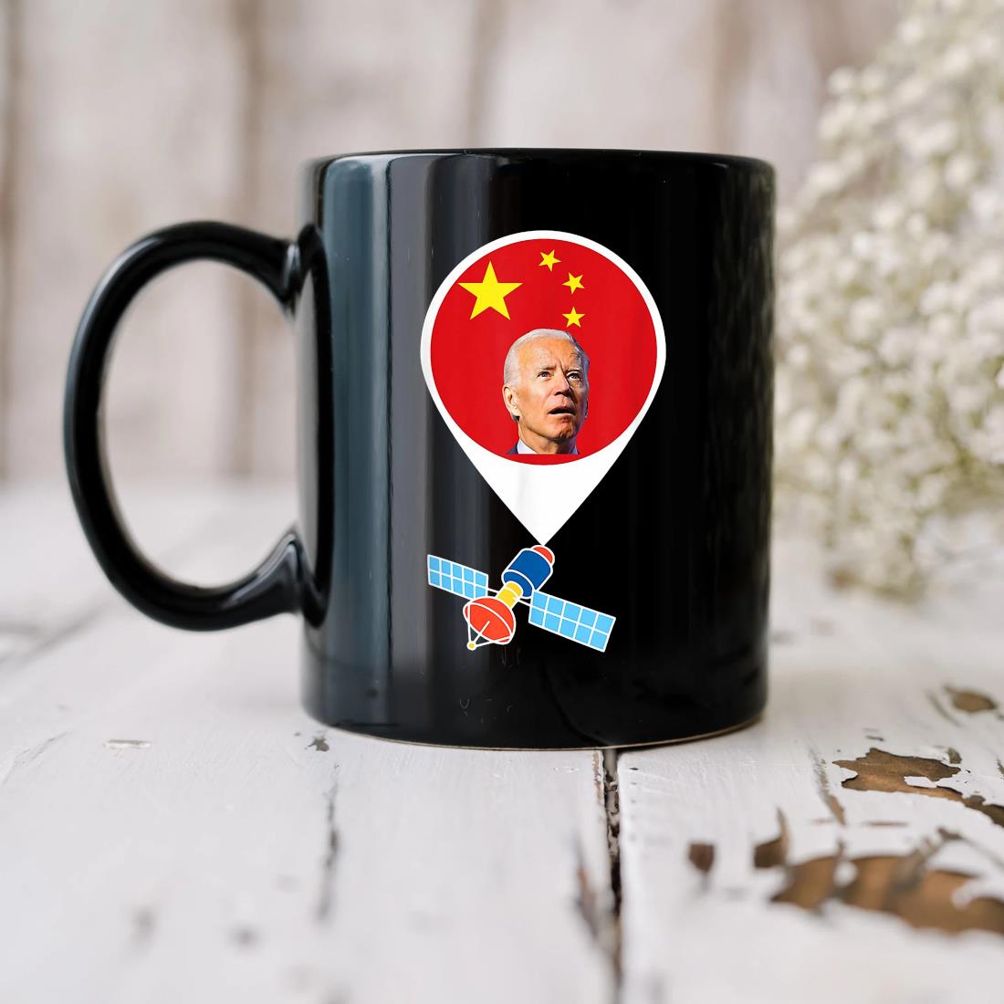 Chinese Spy Balloon Surveillance Biden China Flag Mug