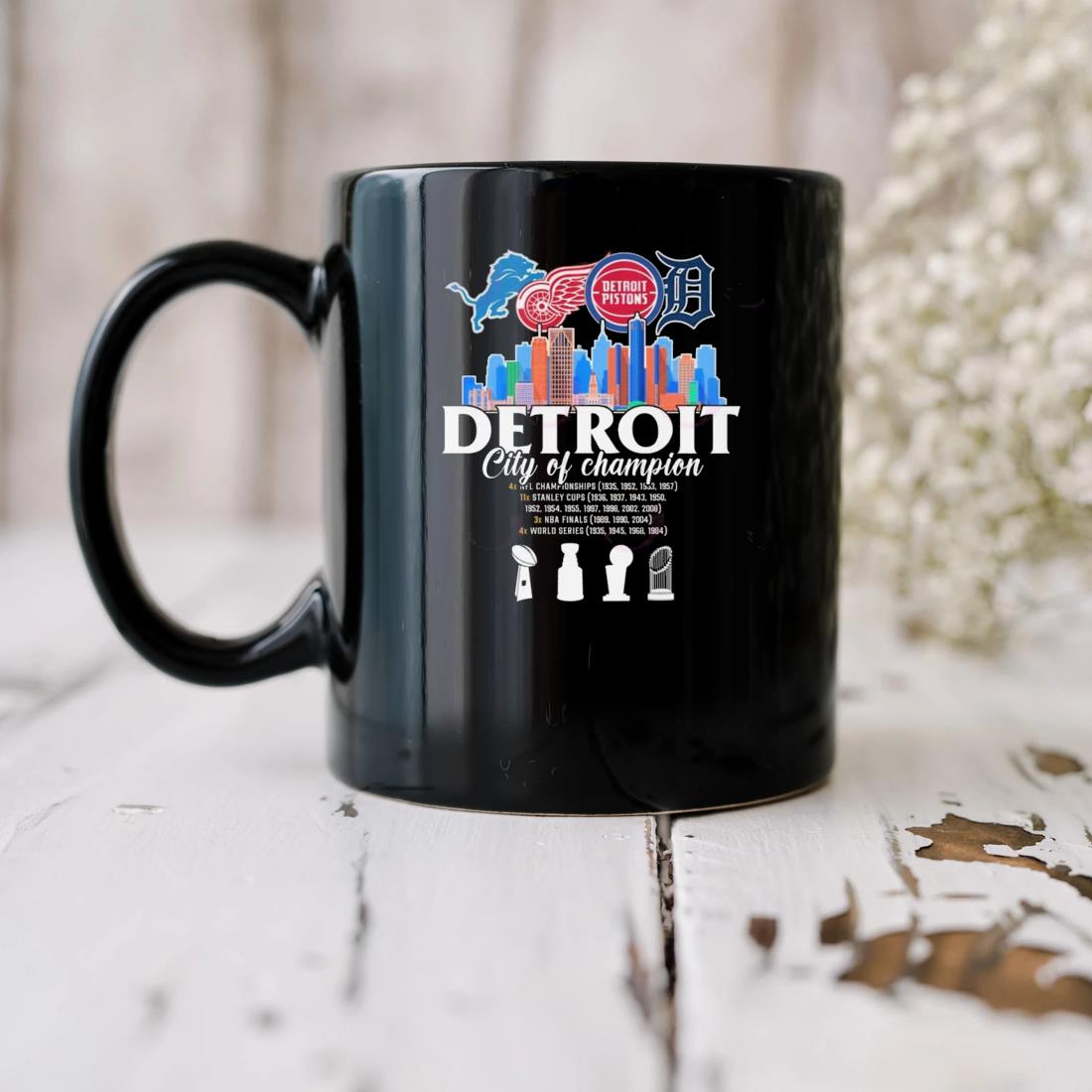 Detroit City Of Champion Sports Skylines Mug