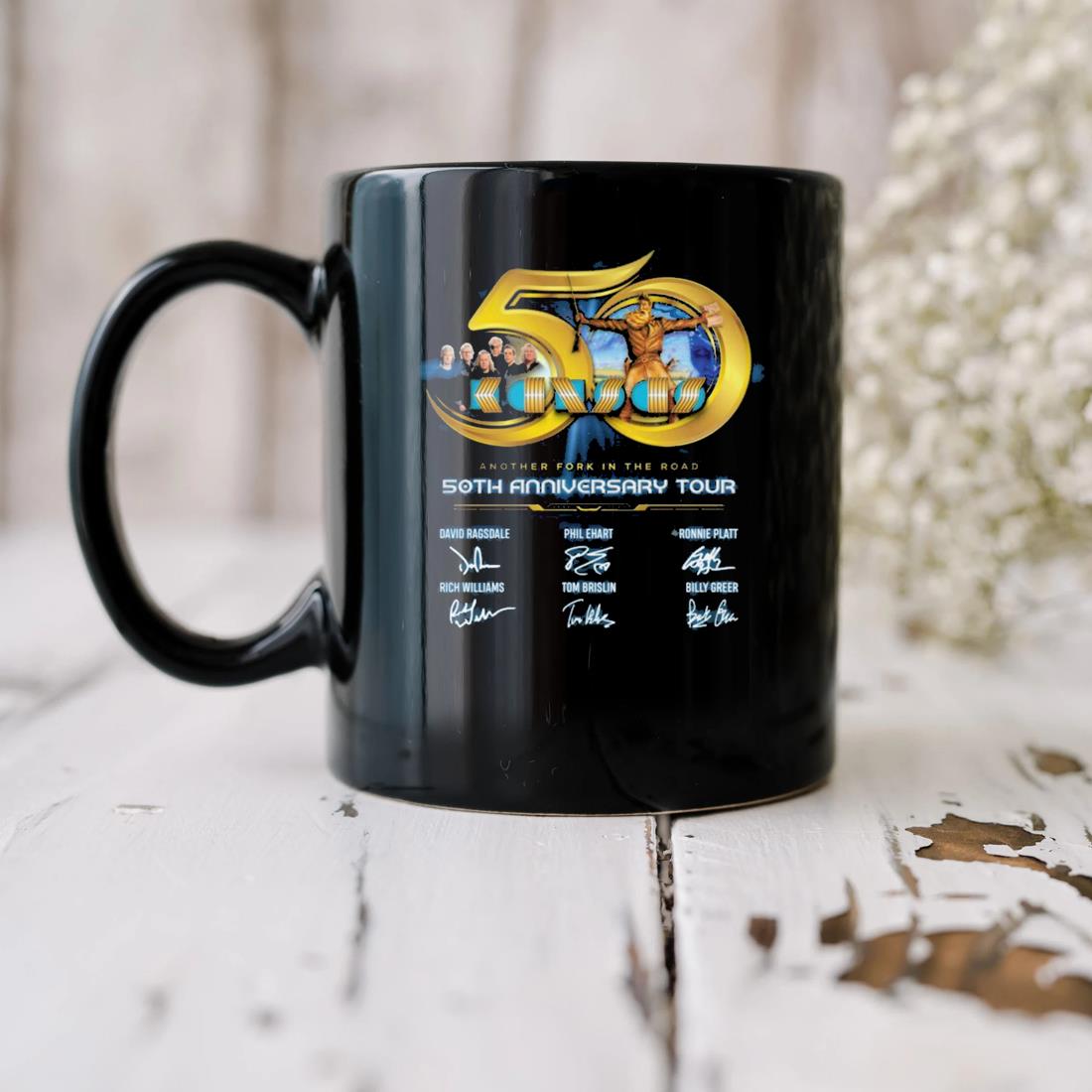 Kansas Another Fork In The Road 50th Anniversary Tour Signatures Mug