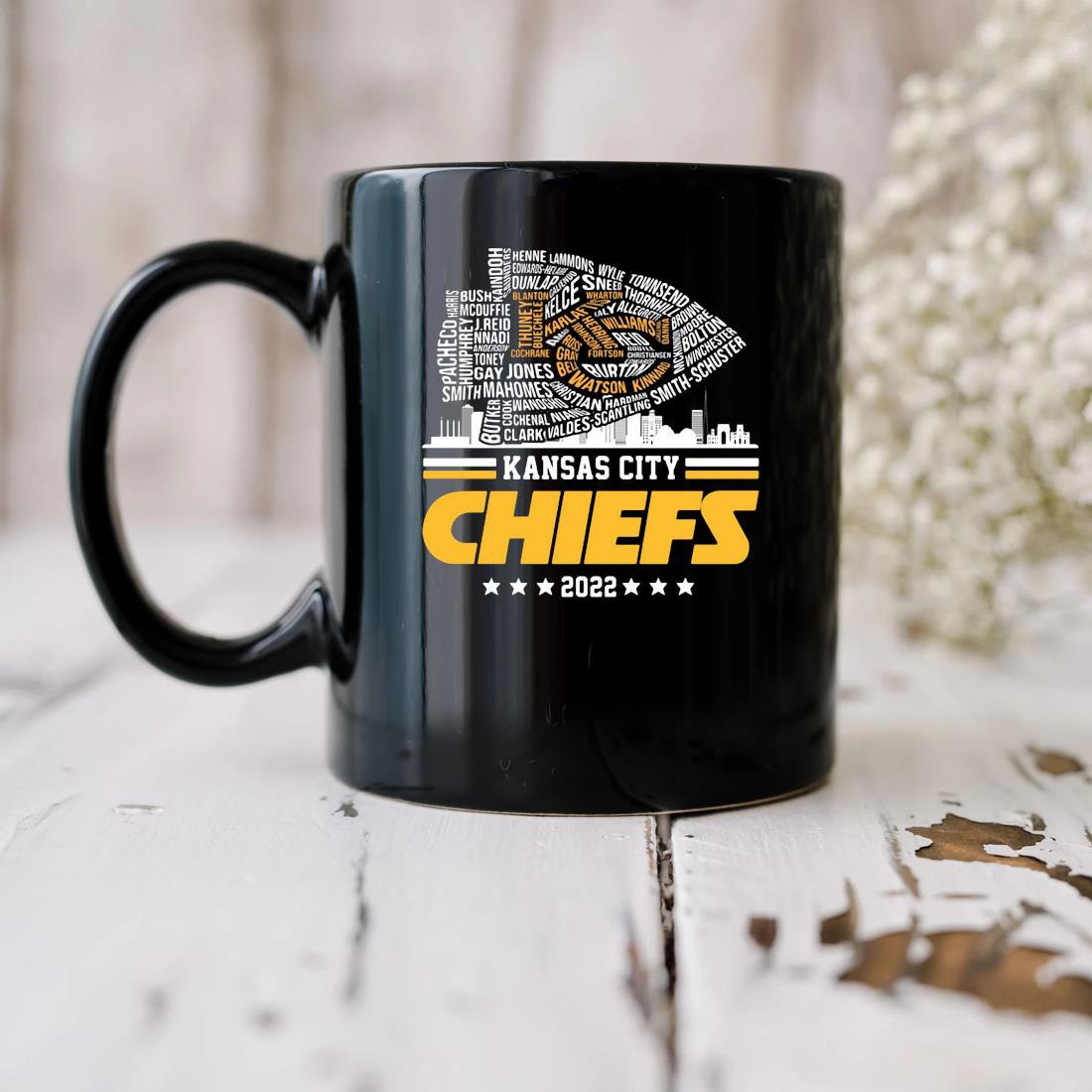 Kansas City Chiefs 2023 Champs Names Player Skylines Mug