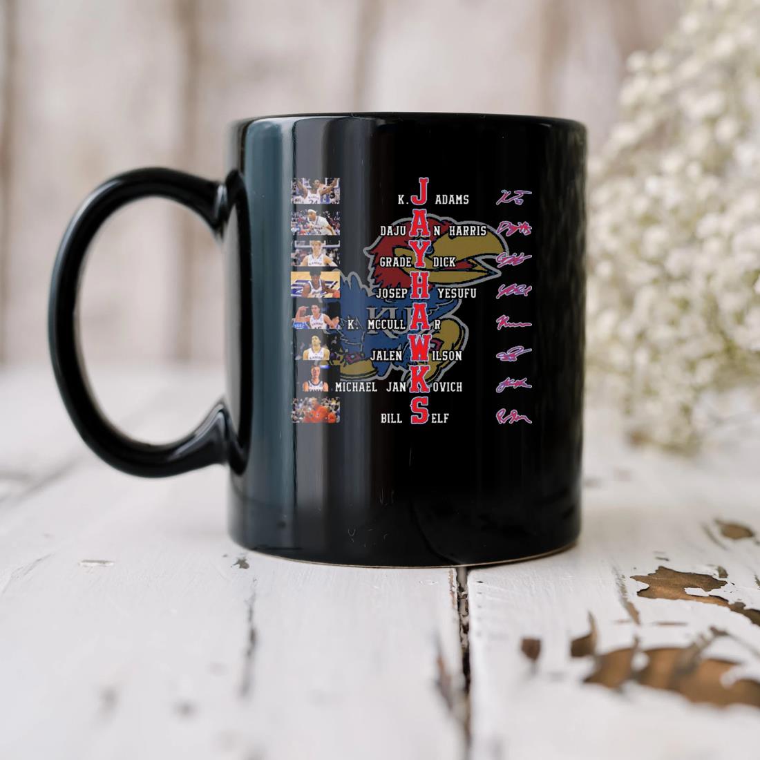 Kansas Jayhawks K.j Adams Dajuan Harris Gradey Dick Signatures Mug