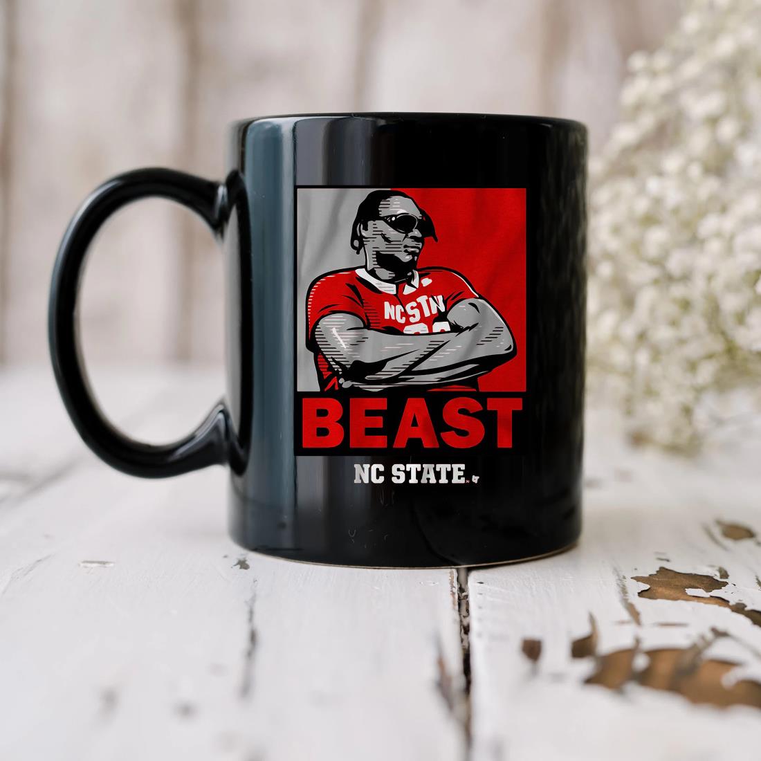 Nc State Basketball Dj Burns Beast Shades Mug