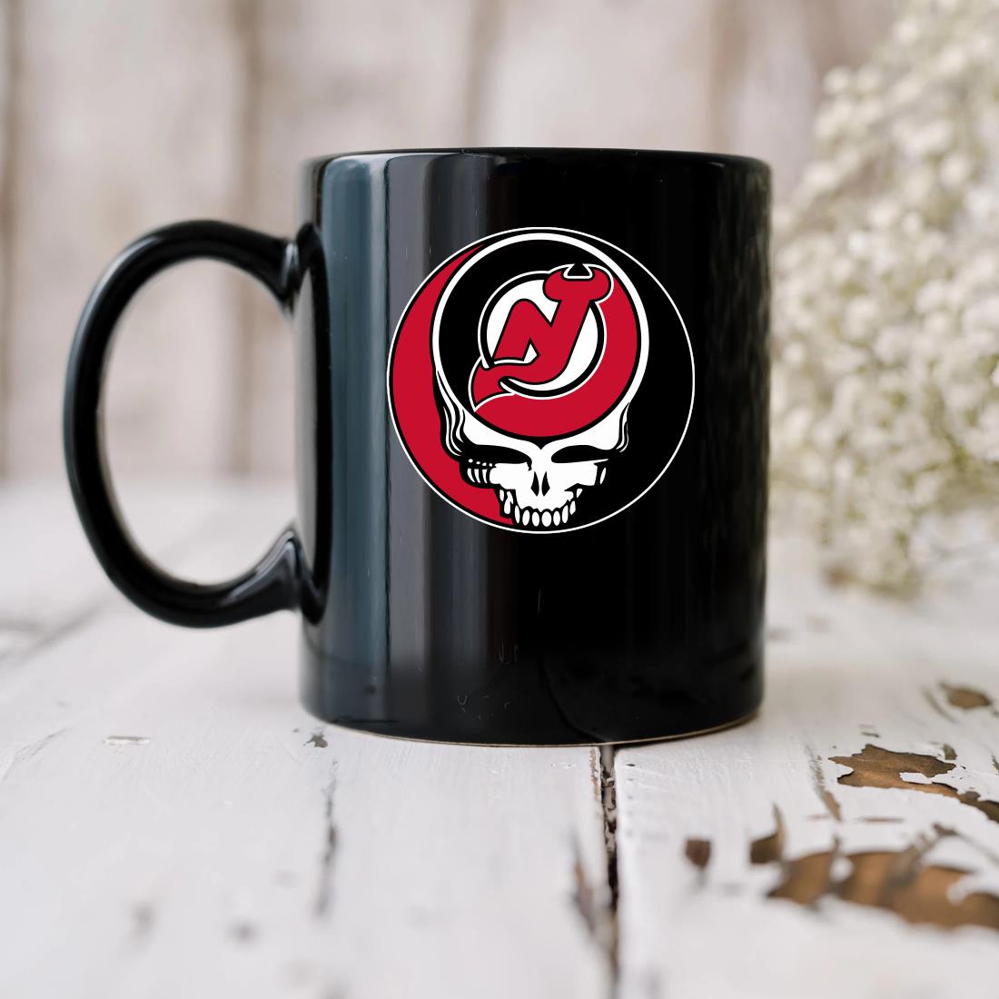 Official New Jersey Devils Grateful Dead Steal Your Face Hockey Nhl Mug