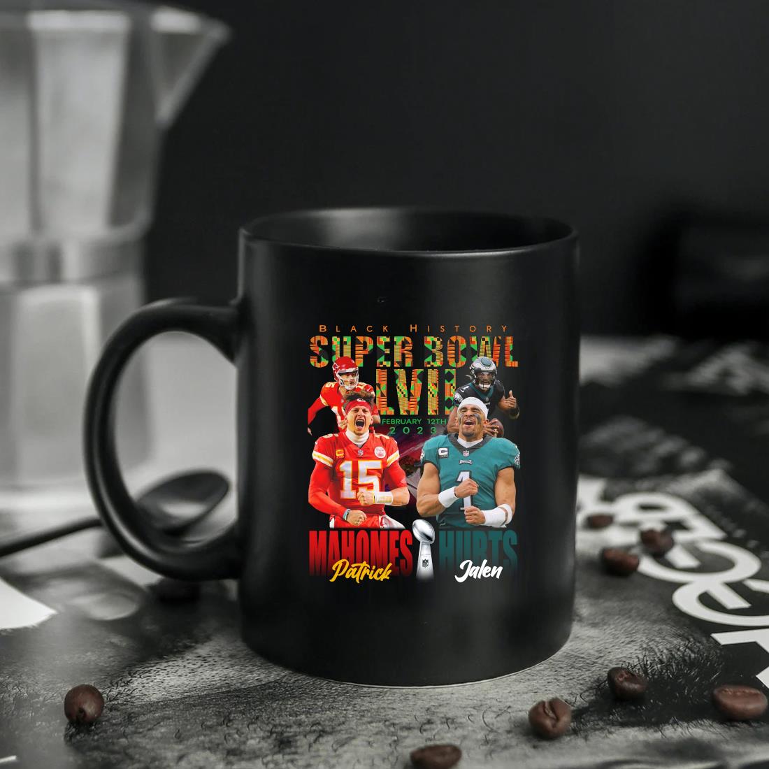 Patrick Mahomes vs Jalen Hurts Black histort super bowl LVII shirt, hoodie,  sweater and long sleeve