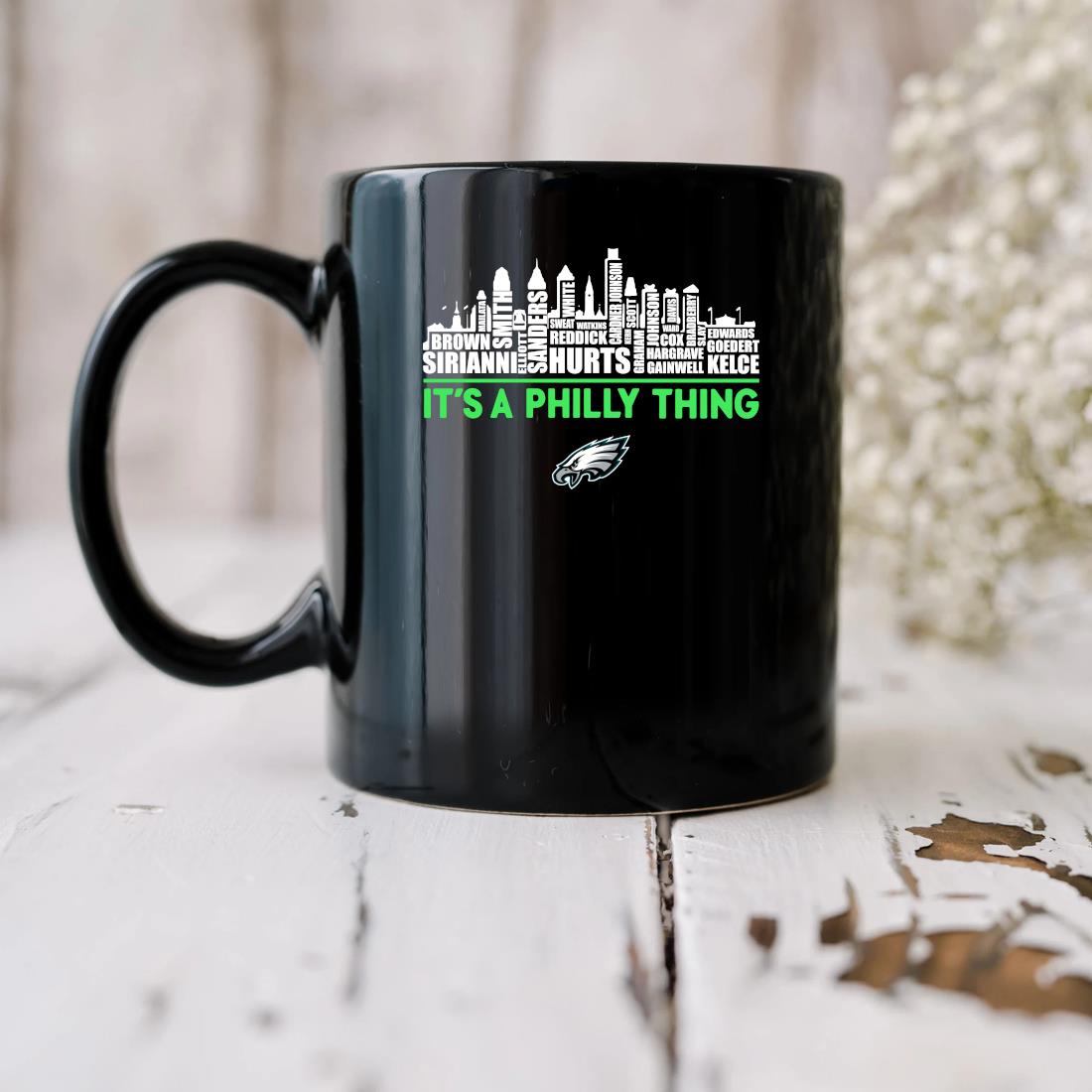 Official Philadelphia Eagles Football Player Names Skyline It's A Philly Thing Mug