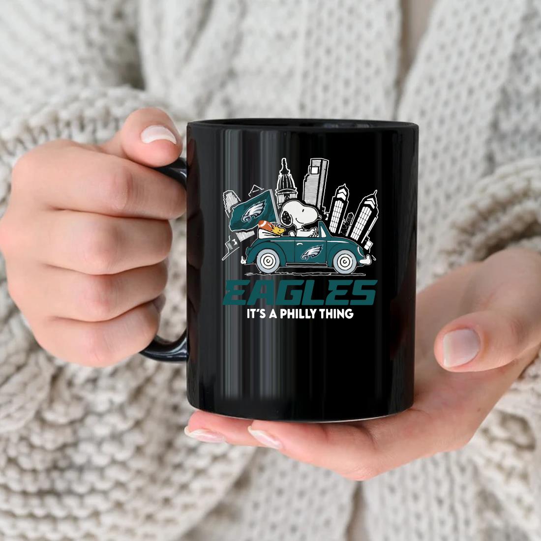 Official Philadelphia Eagles Snoopy And Woodstock Drive Car It's A Philly Thing Mug nhu