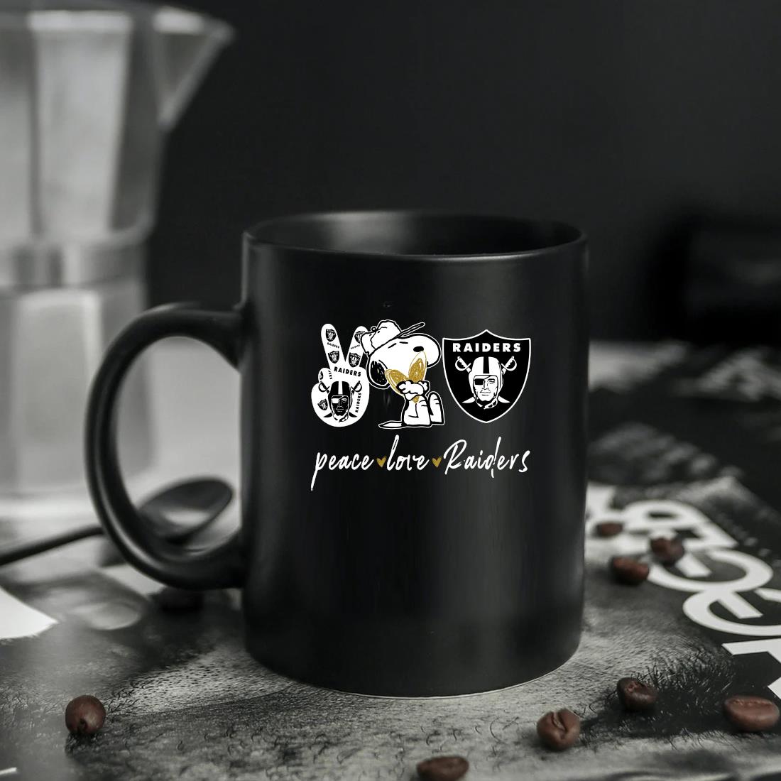 Official Snoopy Peace Love Oakland Raiders Mug, hoodie, sweater, long  sleeve and tank top