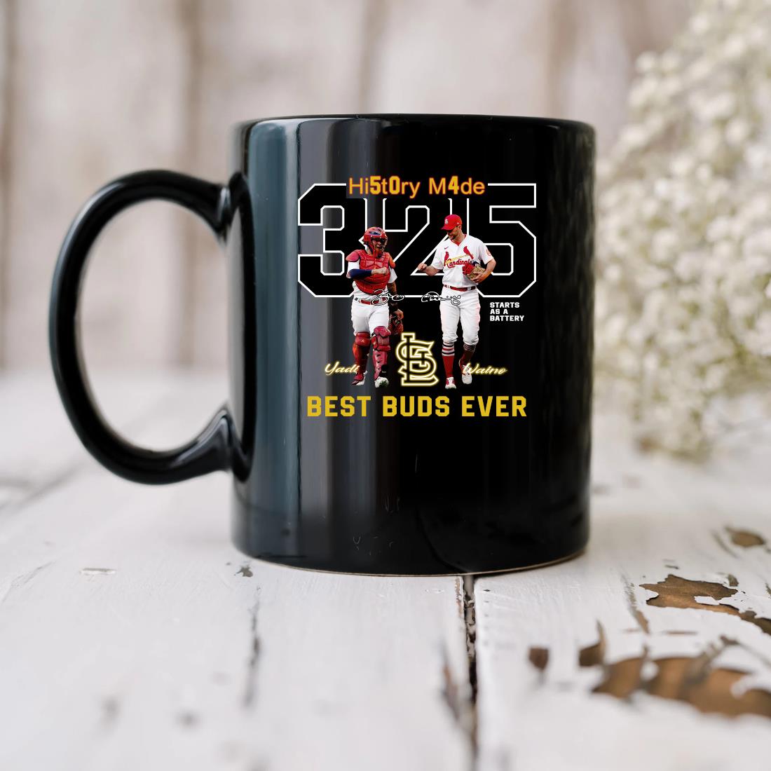 Official St Louis Cardinals History Mode 325 Best Beds Ever Yadi And Waino Signatures Mug
