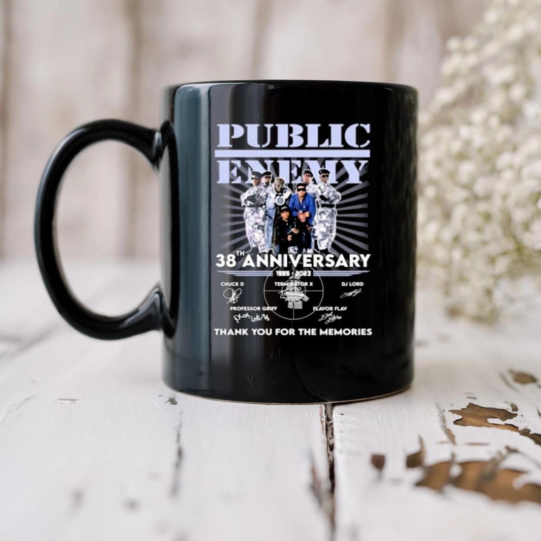 Public Enemy 38th Anniversary Thank You For The Memories Signatures Mug