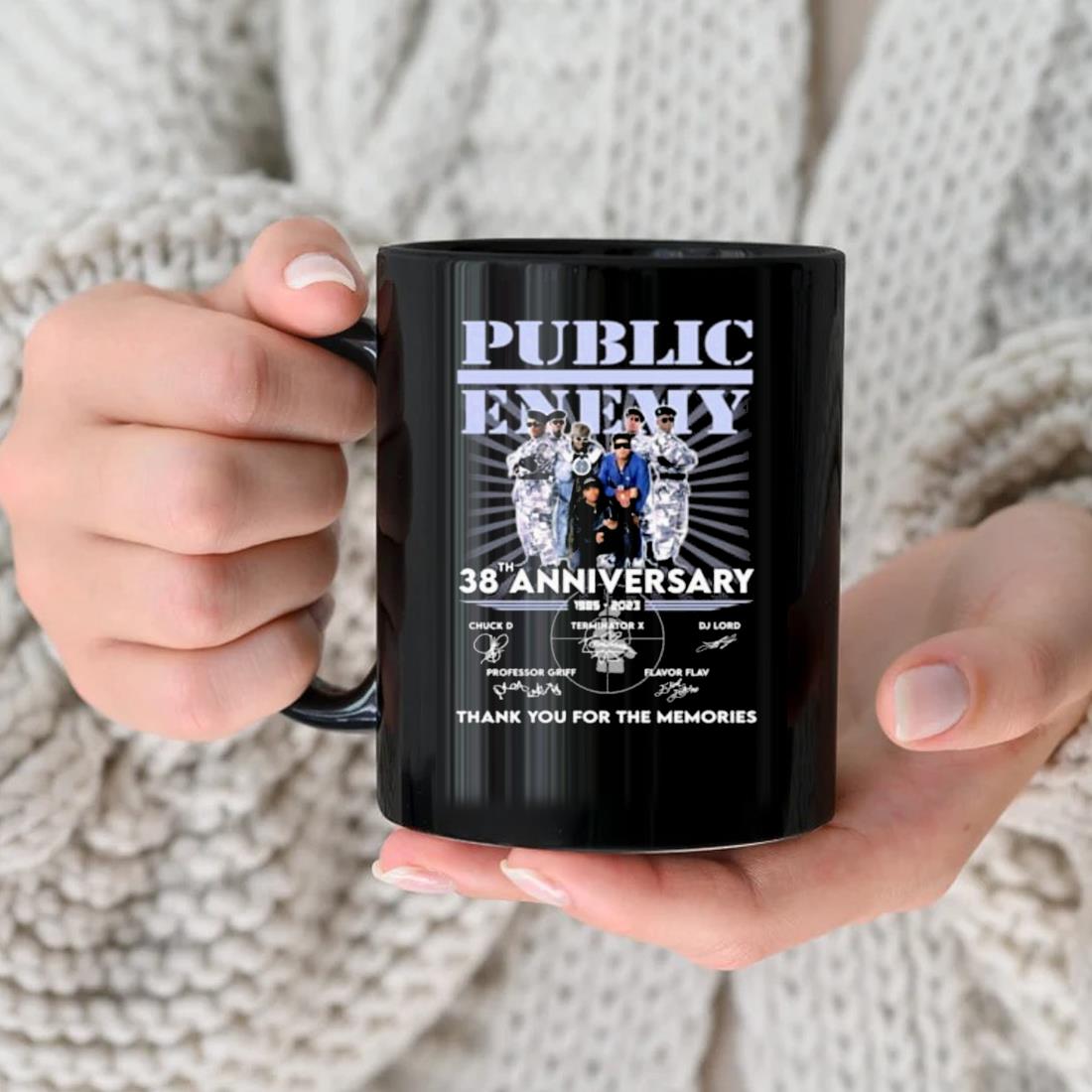 Public Enemy 38th Anniversary Thank You For The Memories Signatures Mug nhu