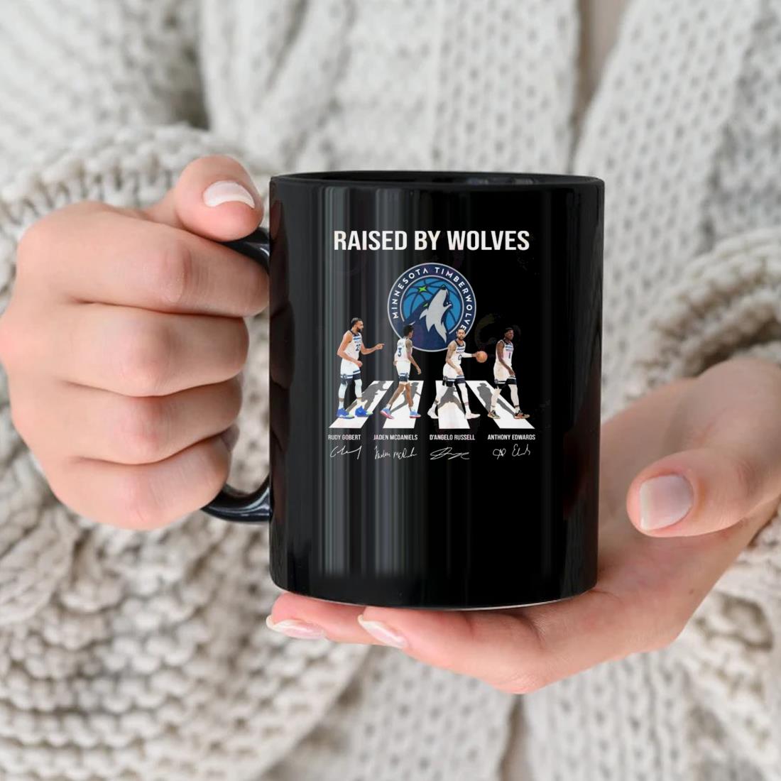 Raised By Wolves Minnesota Timberwolves Abbey Road Signatures Mug nhu