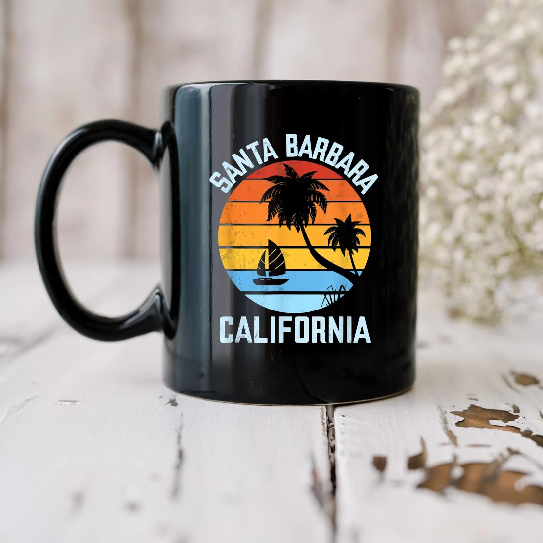 Santa Barbara Beacch The Summer Paradise Vintage Mug