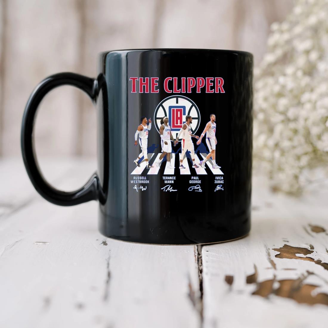 The Clipper Russell Westbrook And Terance Mann And Paul George And Ivica Zubac Signatures Mug