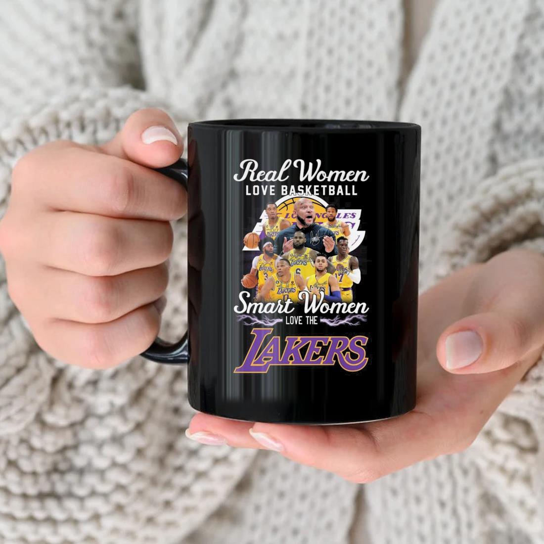 2023 Real Women Love Basketball Smart Women Love The Lakers Signatures Mug nhu