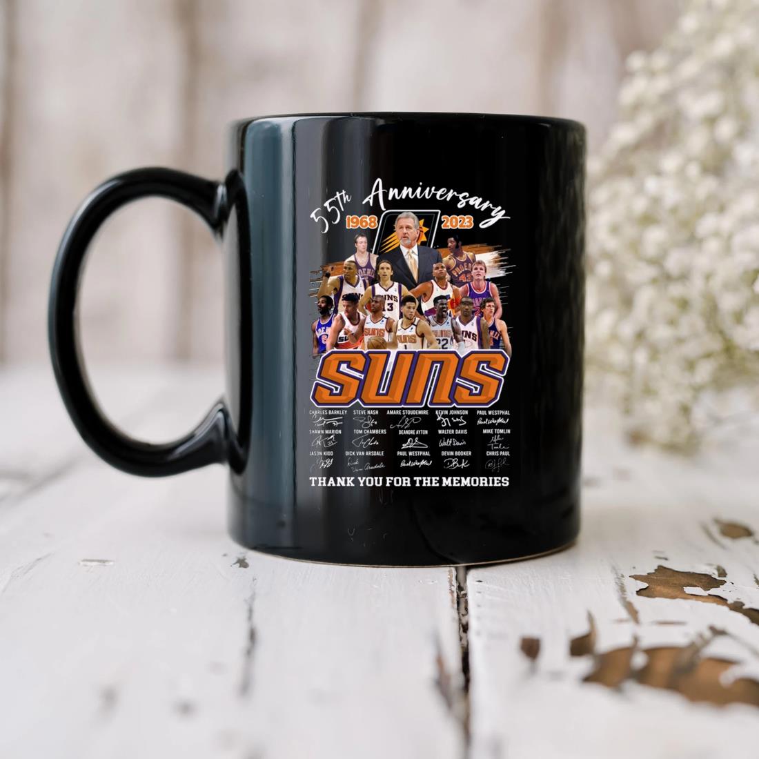 55th Anniversary 1968 – 2023 Phoenix Suns Thank You For The Memories Signatures Mug