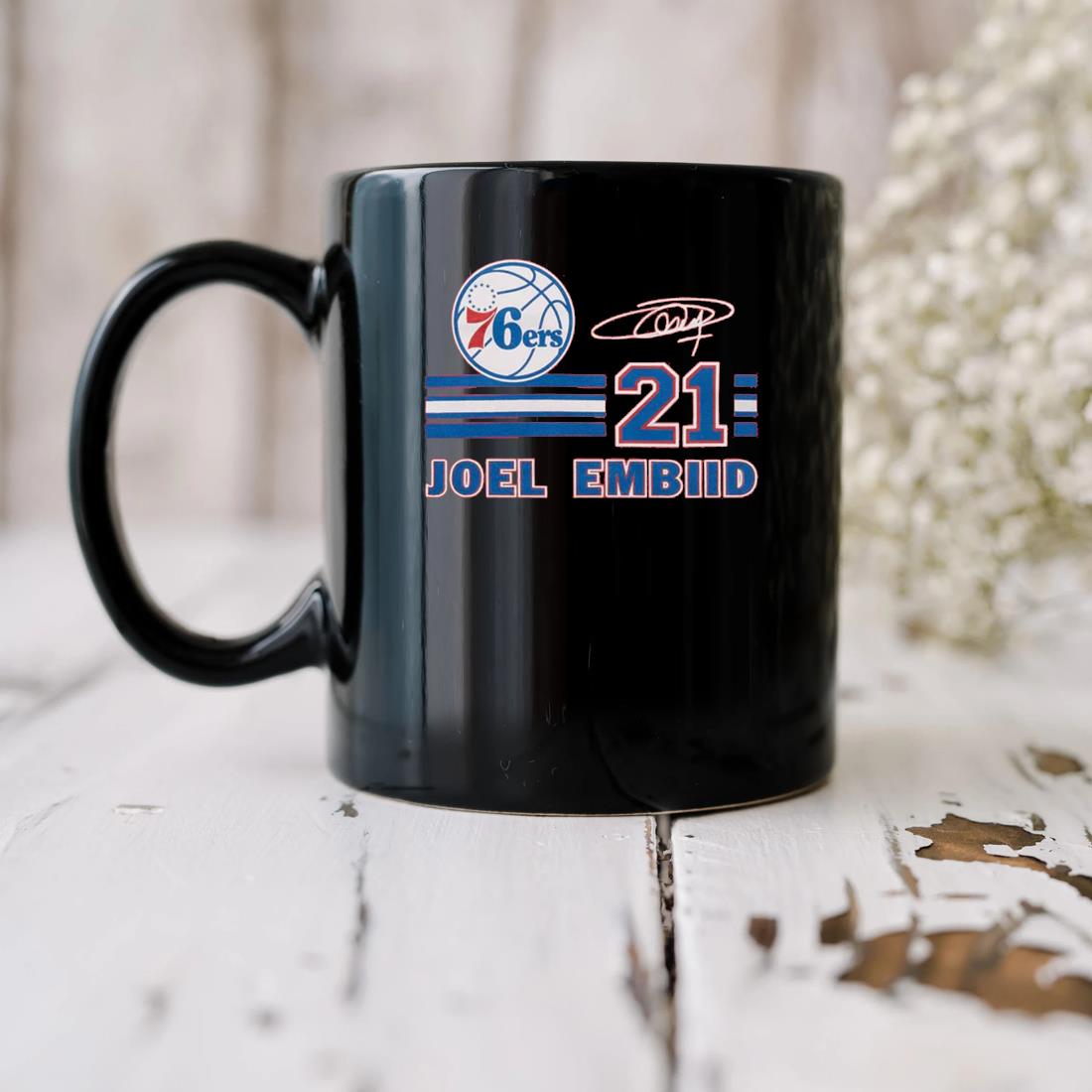 76ers Joel Embiid Signature Jersey Mug
