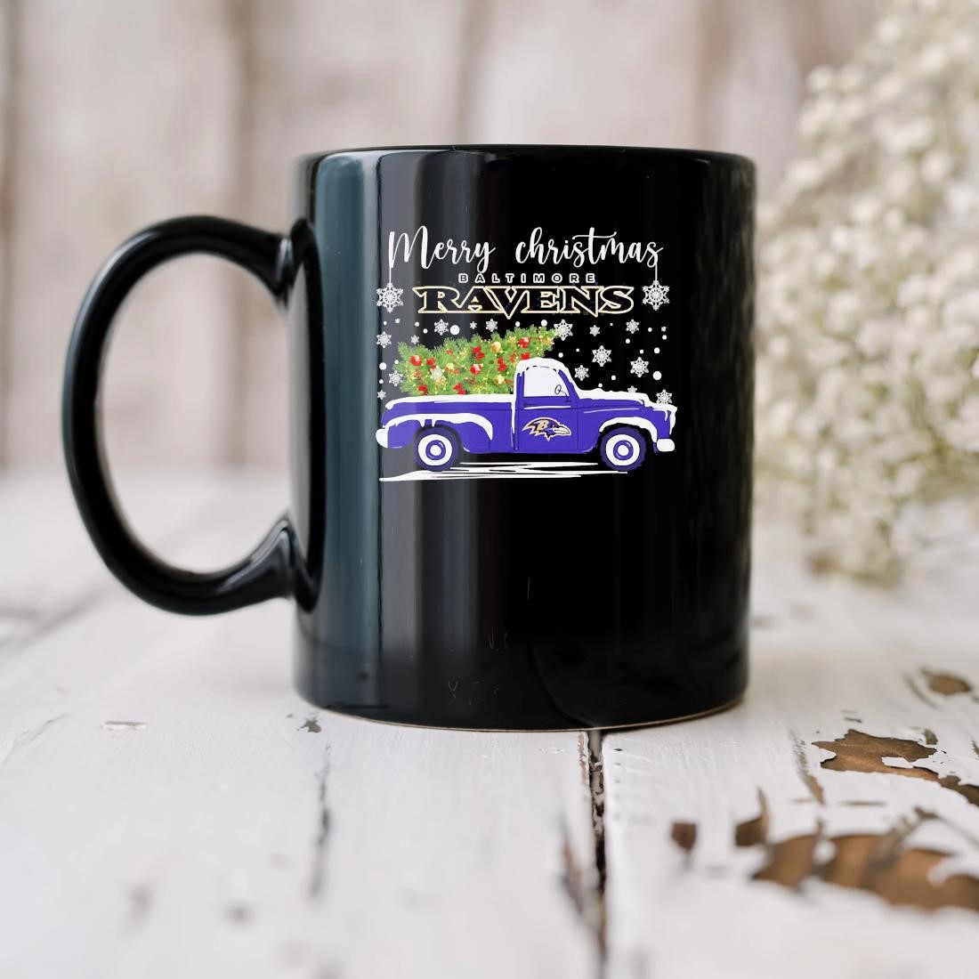 Baltimore Ravens Merry Christmas Car Mug