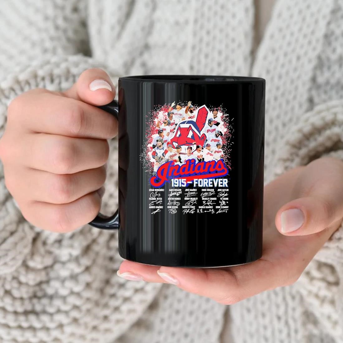 Cleveland Indians 1915 Forever Thank You For The Memories Signatures 2021 Mug nhu.jpg
