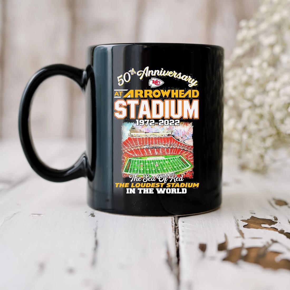 Kansas City Chiefs 50 Anniversary At Arrowhead Stadium 1972-2022 The Sea Of Red The Loudest Stadium In The World Mug