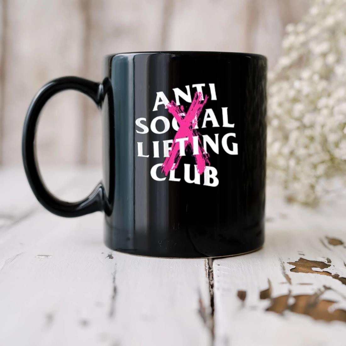 Anti Social Lifting Club Canceled Pink Mug biu