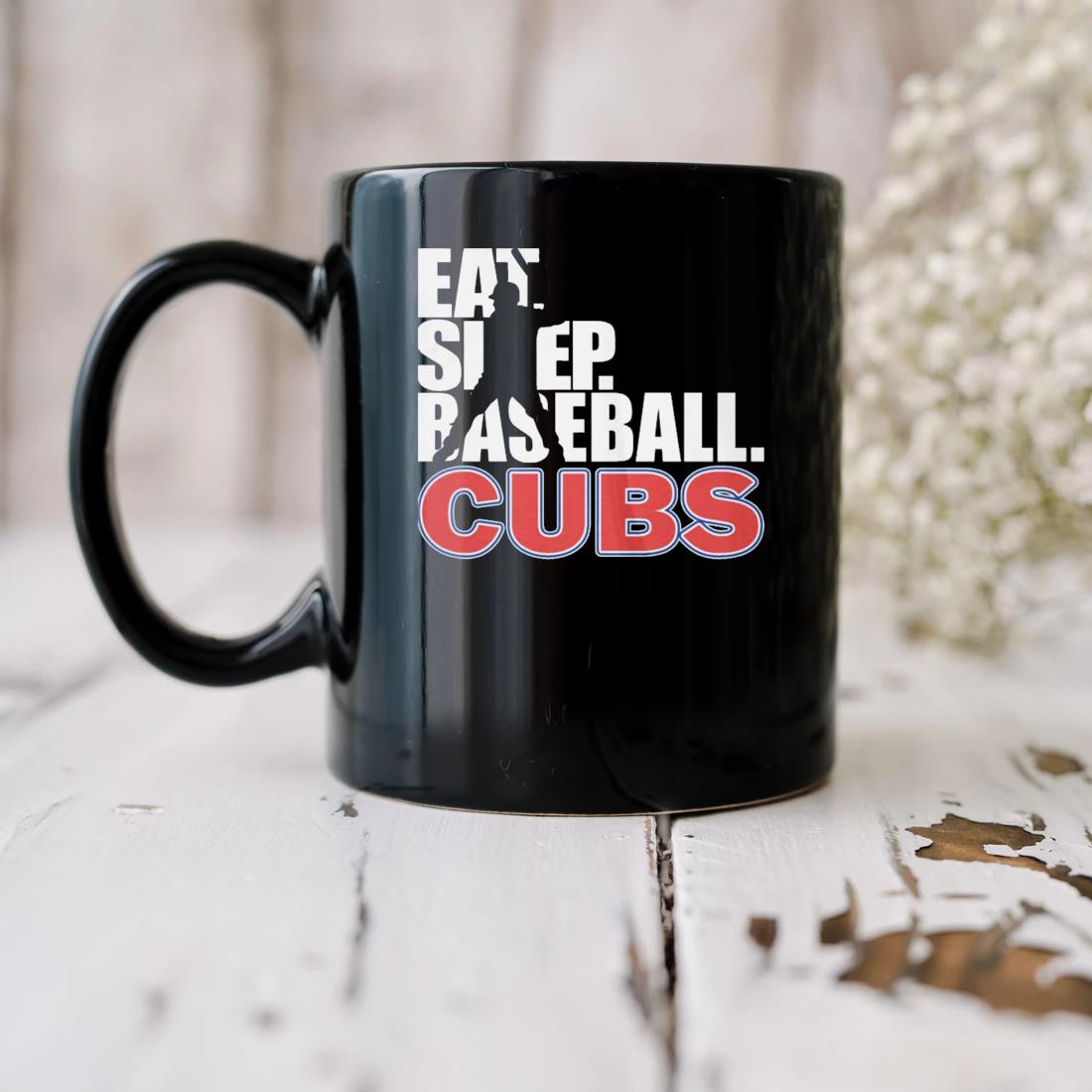 Chicago Cubs Eat Sleep Baseball Mug