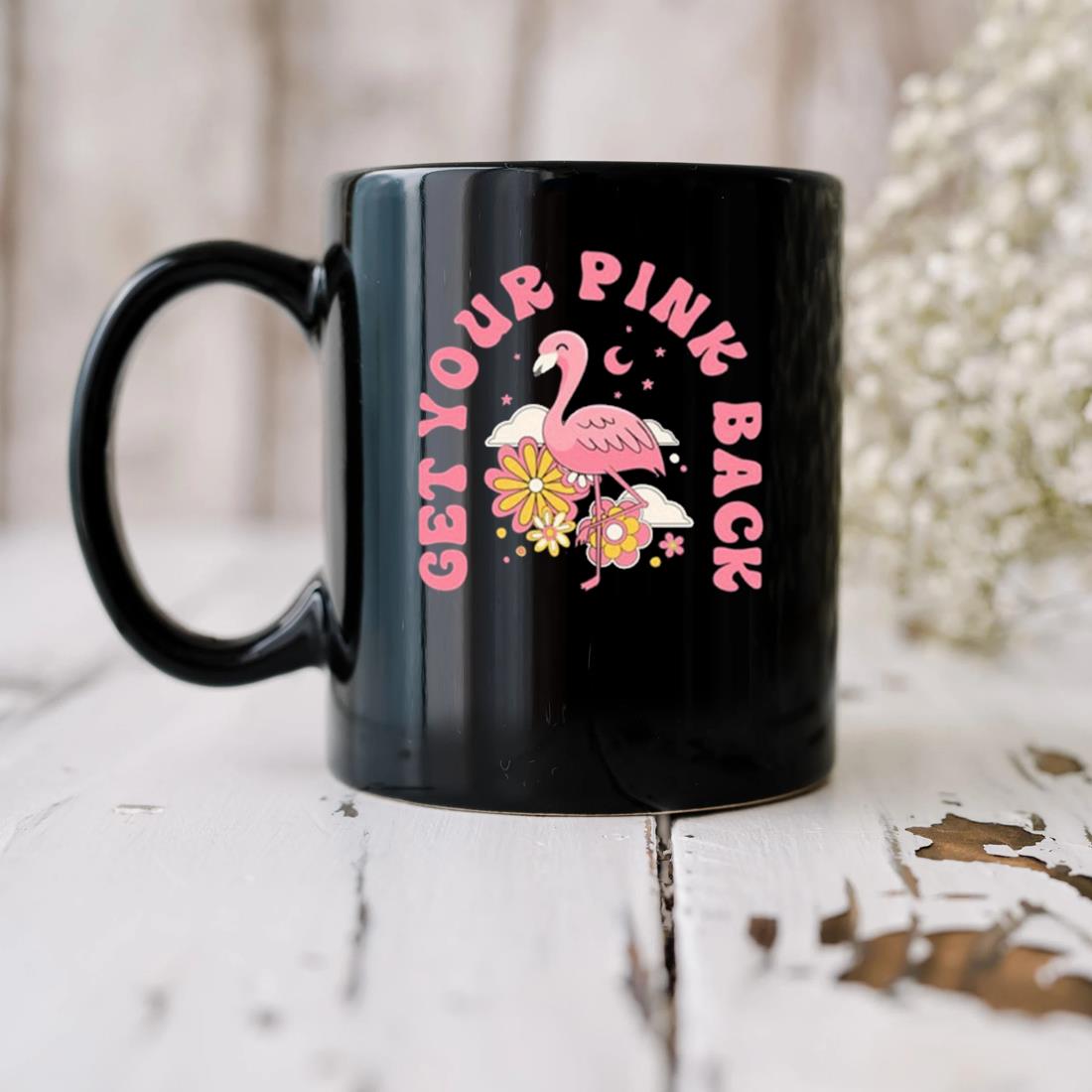 Get Your Pink Back Flamingo Mug biu