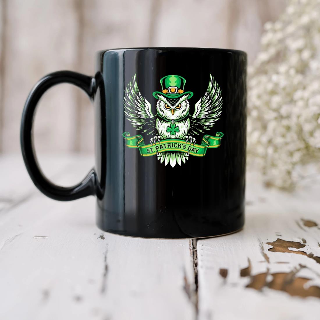 Green Owl St. Patrick's Day Mug