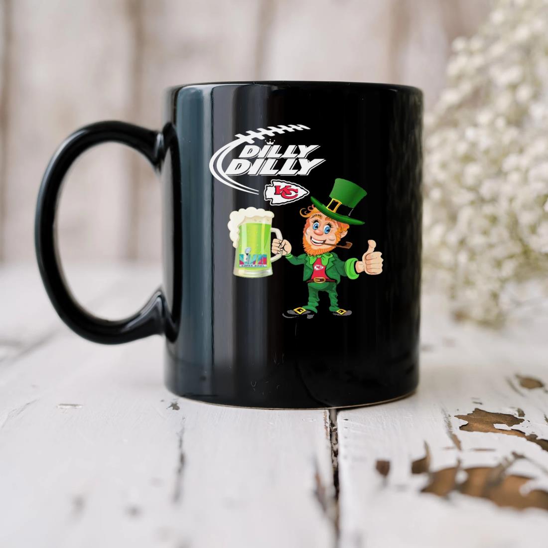 Irish Kansas City Chiefs Dilly Dilly St Patrick Day Mug