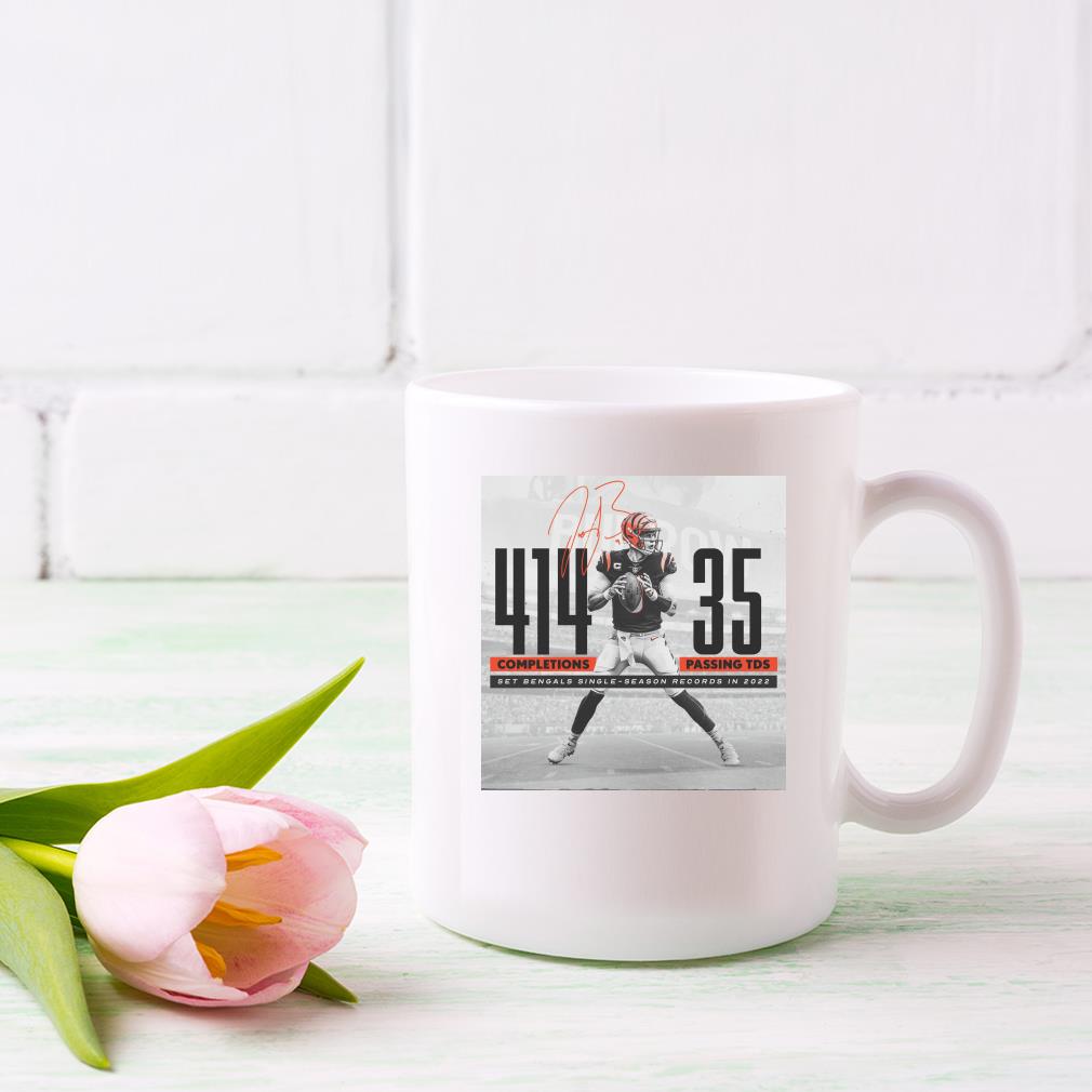 Joyb 414 Completions 35 Pasing Tds Set Bengals Single - Season Records In 2022 Mug