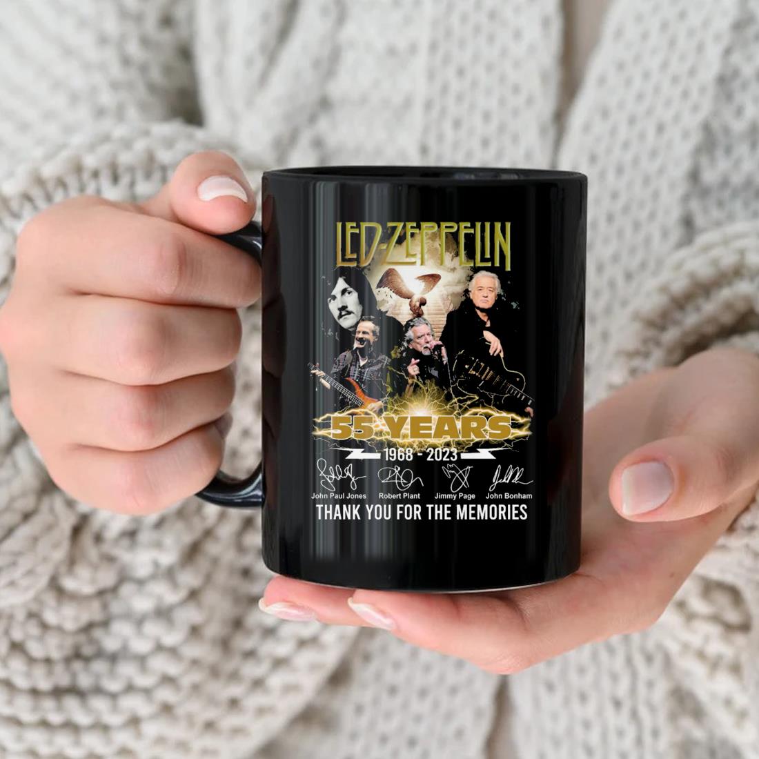 Led Zeppelin 55 Years 1968-2023 Thank You For The Memories Signatures Mug
