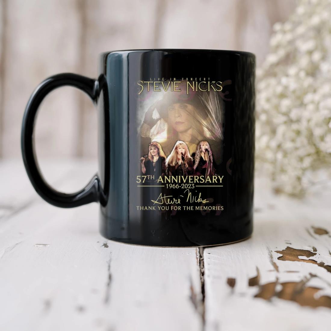 Live In Concert Stevie Nicks 57th Anniversary 1966 – 2023 Thank You For The Memories Signature Mug