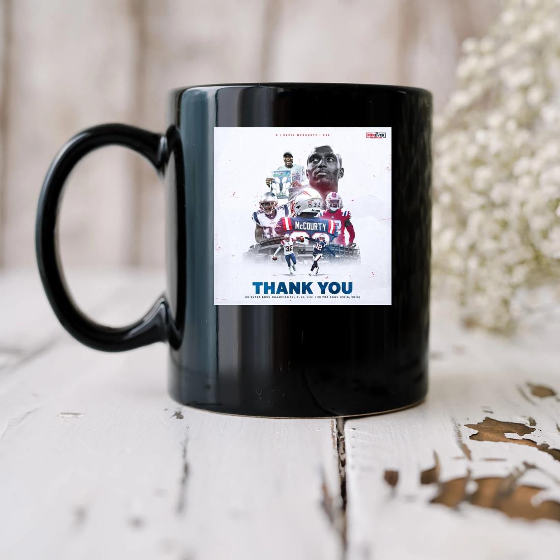 New England Patriots Thank You And Congratulations Devin Mccourty 3x Super Bowl Champions Mug