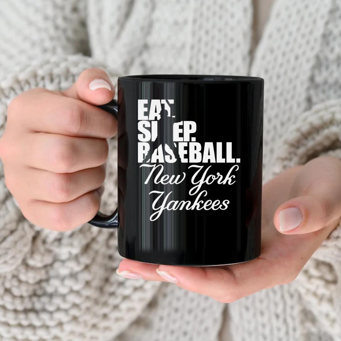 New York Yankees Eat Sleep Baseball Mug nhu