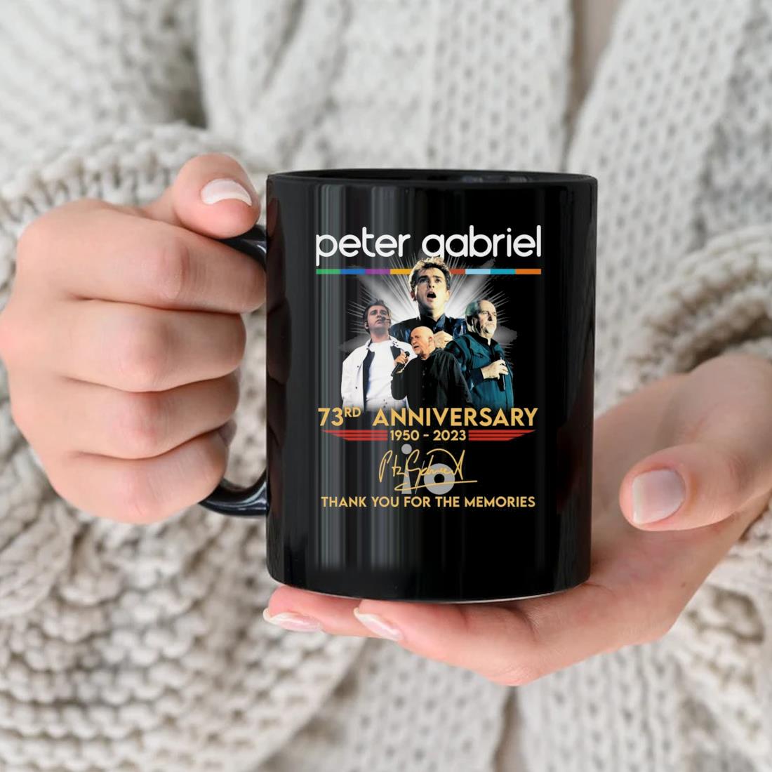 Peter Gabriel 73rd Anniversary 1950 – 2023 Thank You For The Memories Signature Mug
