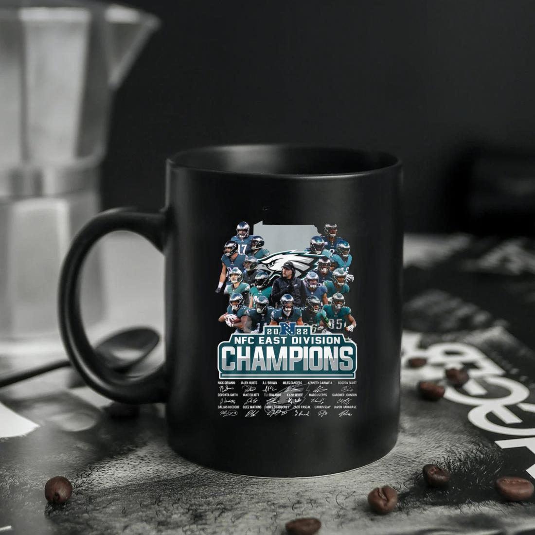 Philadelphia Eagles 2022 NFC East Division Champions Signatures shirt,  hoodie, sweater, long sleeve and tank top