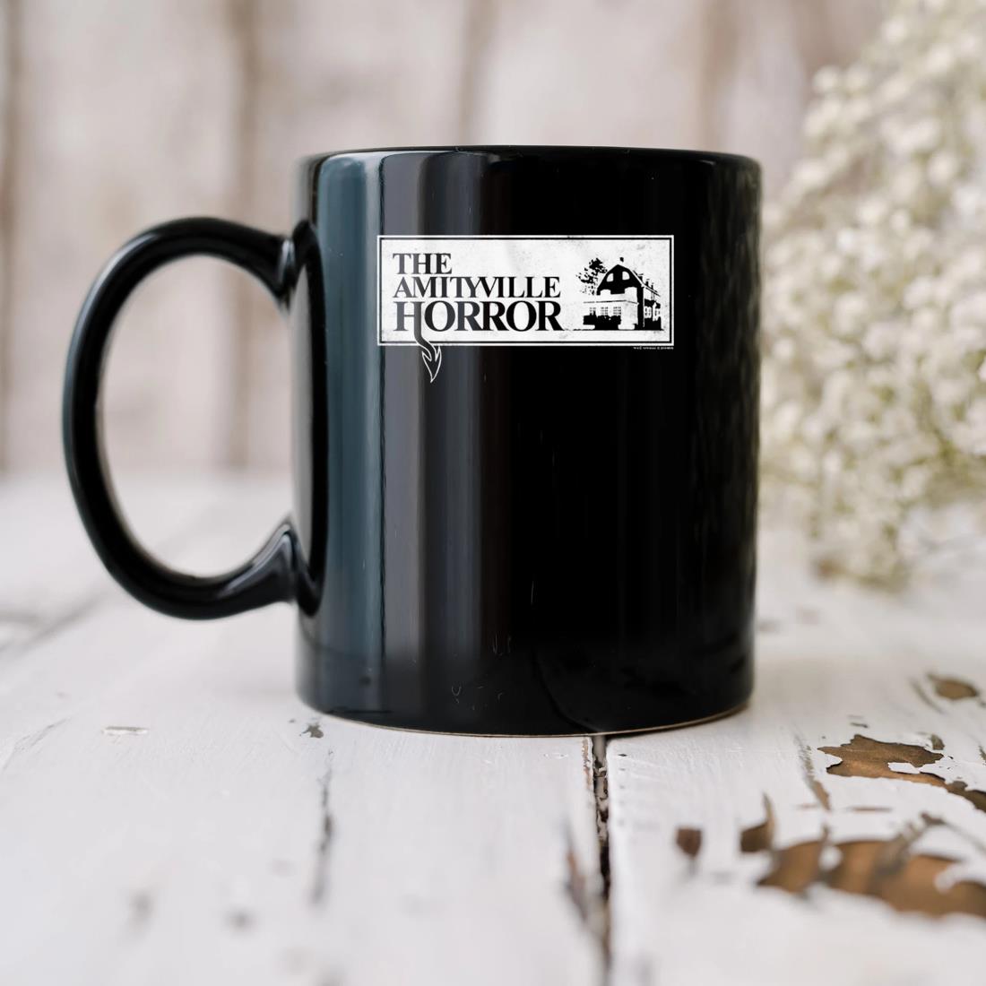 The Amityville Horror House Logo Black Mug