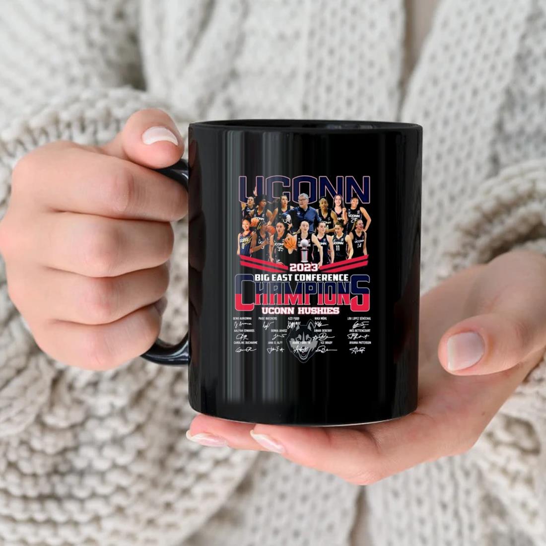 Uconn Big East Conference Champions Uconn Huskies Signatures Mug nhu