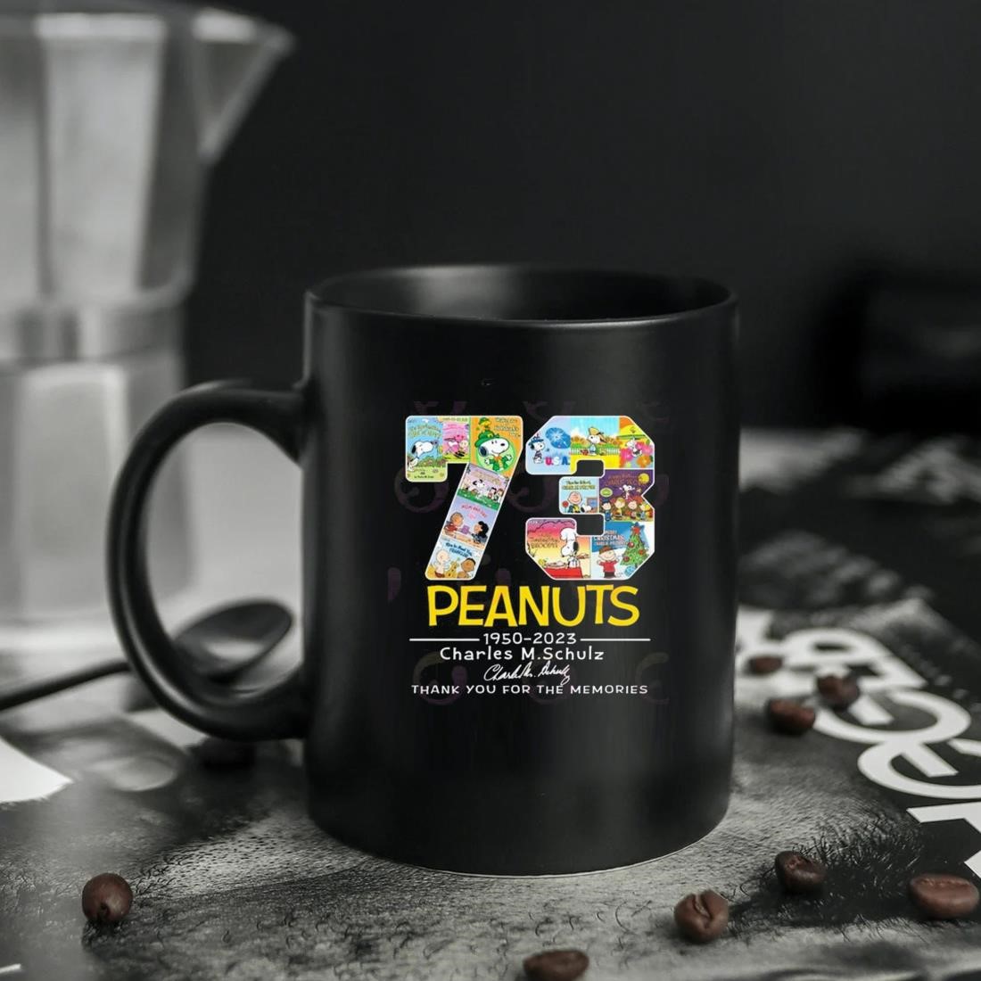 73 Years Of Peanuts 1950 2023 anniversary Charles M Schulz thank you for  the memories signature shirt, hoodie, sweatshirt and tank top