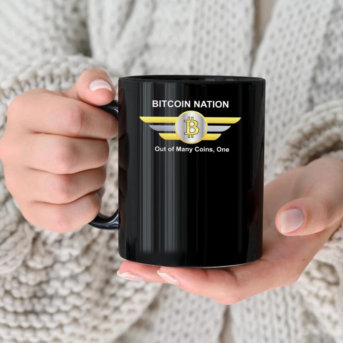 Bitcoin Nation Crypto Out Of Many Coins One Mug
