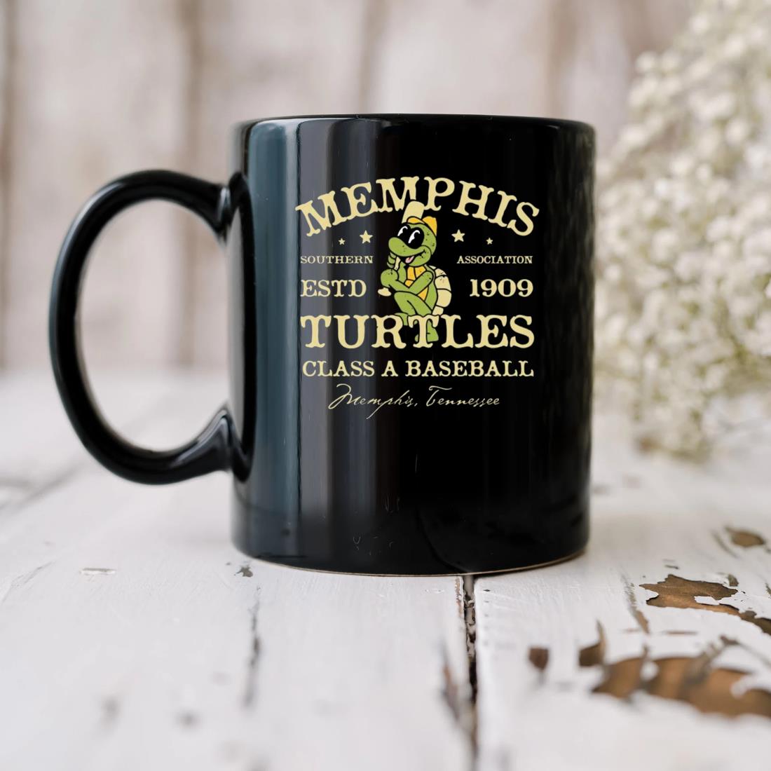 Memphis Turtles Tennessee Vintage Defunct Baseball Teams Mug biu