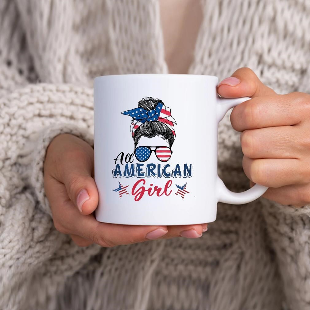 All American Girl Usa Messy Bun 4th Of July Mug hhhhh.jpg