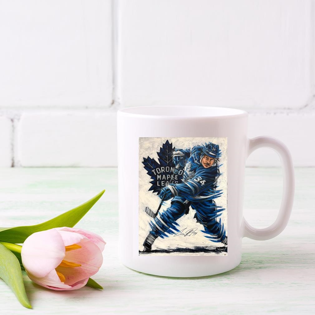 Auston Matthews Toronto Maple Leafs Stretched Hand Painted Mug