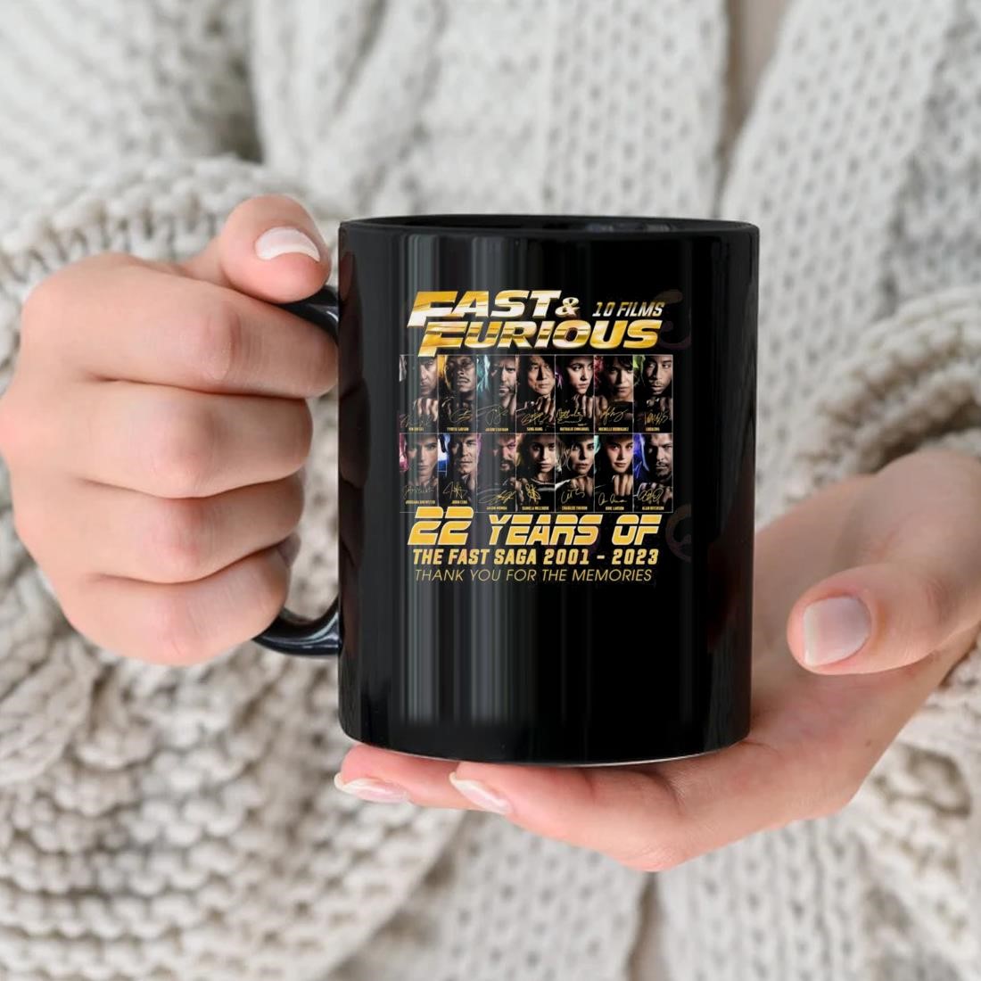 Fast & Furious 10 Films 22 Years Of The Fast Saga 2001 – 2023 Thank You For The Memories Signatures 2023 Mug