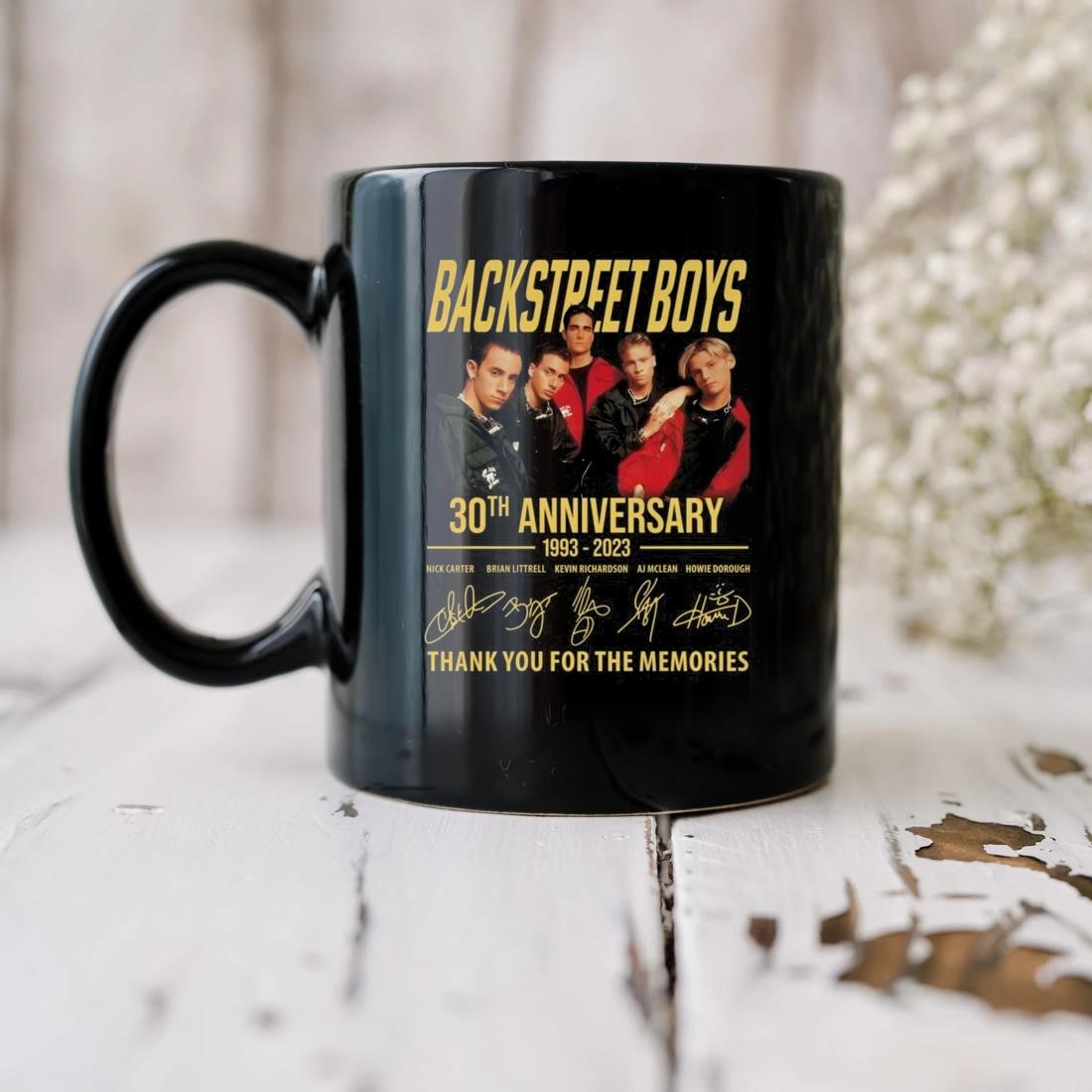 Nice Backstreet Boys 30th Anniversary 1993 – 2023 Thank You For The Memories Signatures Mug biu.jpg