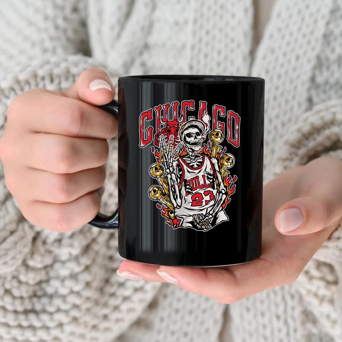 Original Chicago Bulls 23 Michael Jordan Skeleton Mug