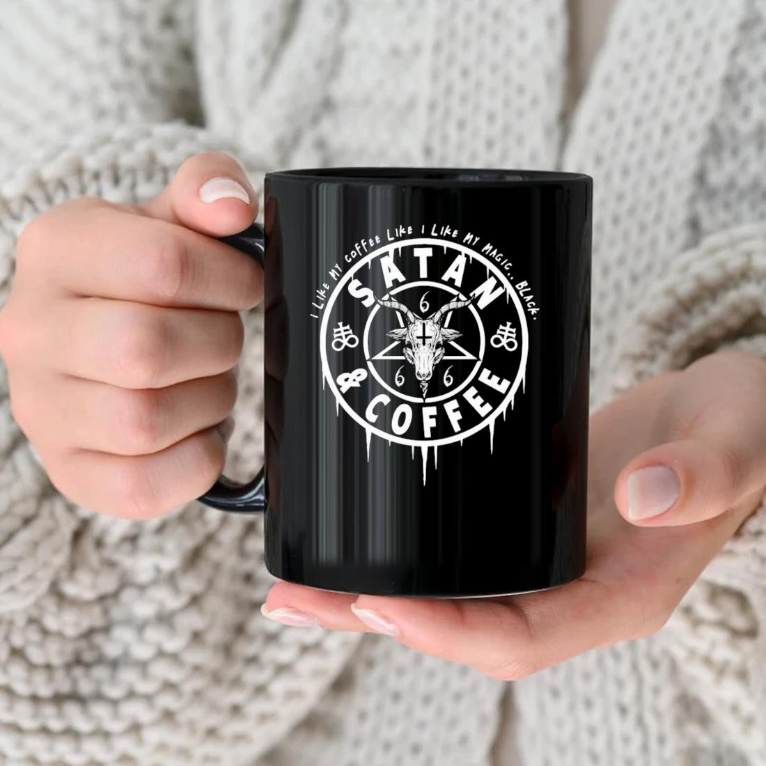 Satan And Coffee Funny Satanic Occult Mug