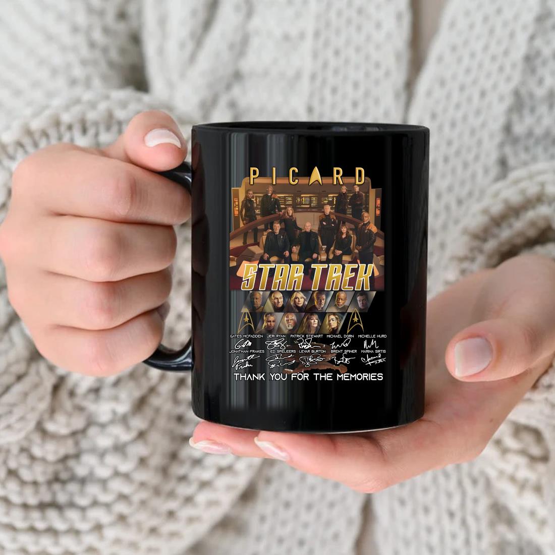 Original Picard Star Trek Thank You For The Memories Signature Mug