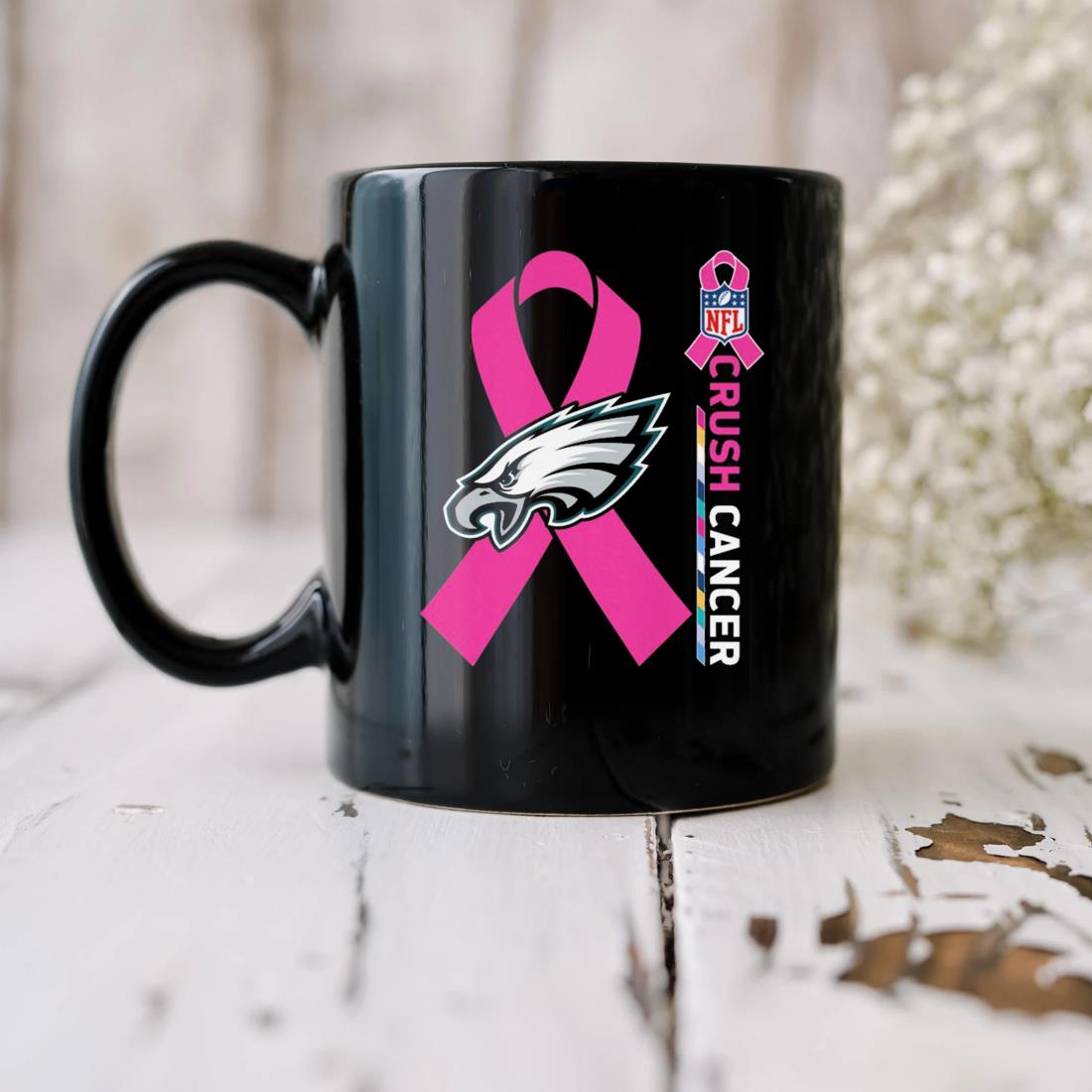 Philadelphia Eagles Nfl Crush Cancer Mug, hoodie, sweater, long sleeve and  tank top