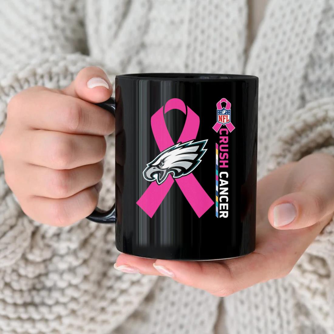 Philadelphia Eagles Nfl Crush Cancer Mug, hoodie, sweater, long sleeve and  tank top